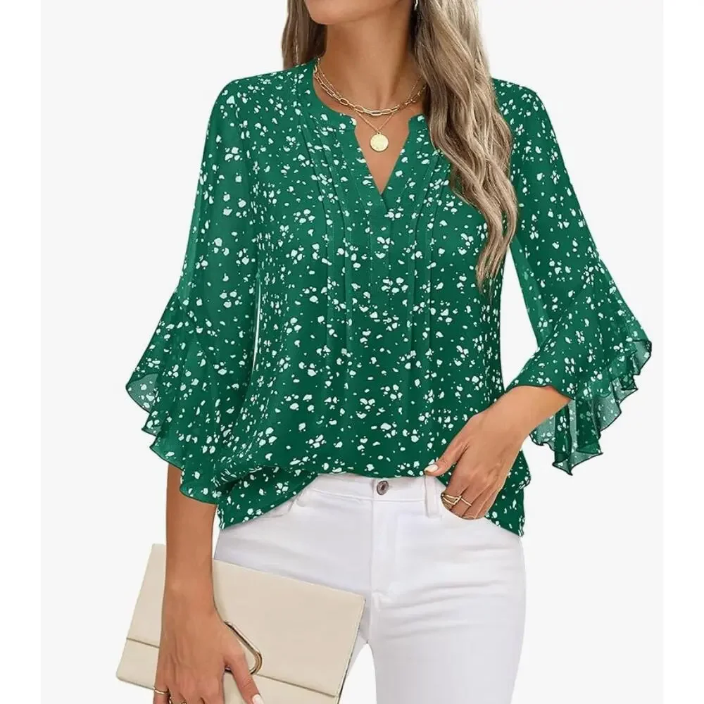 NWT Green Ruffled Shirt